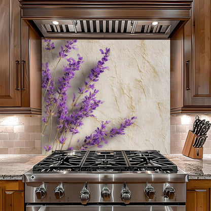 Provence Lavender – Tempered Glass Backsplash for Kitchen – Rustic Kitchen Splashback