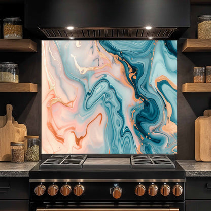 Kitchen Glass Backsplash – Cotton Coral