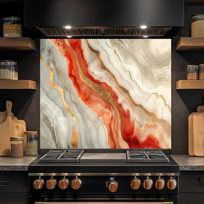 Kitchen Glass Backsplash – Sahara Flame