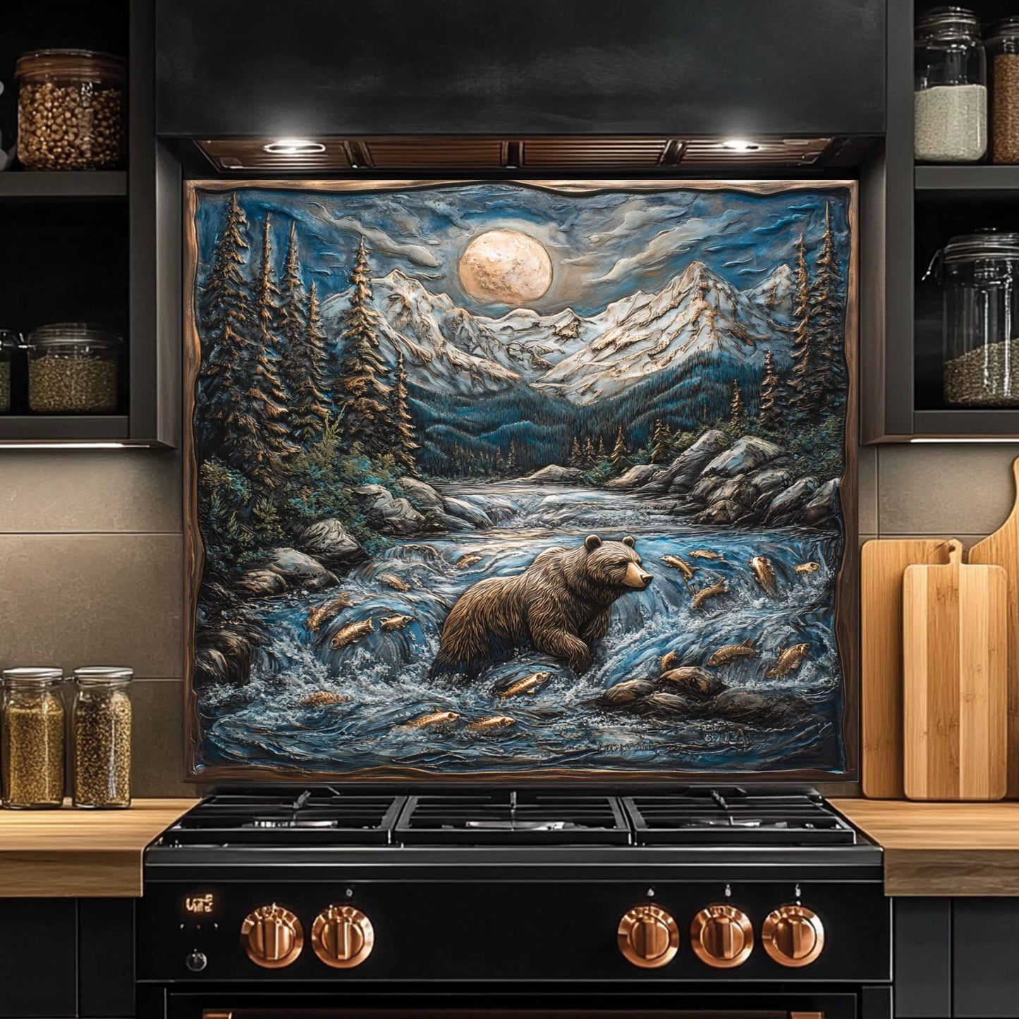 Bear Tempered Glass Backsplash – Kitchen Backsplash Behind Stove