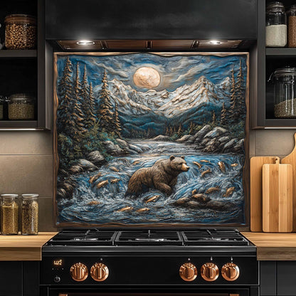 Bear Tempered Glass Backsplash – Kitchen Backsplash Behind Stove