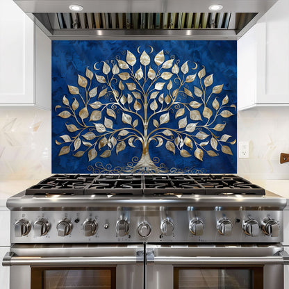 Golden Midnight Tempered Glass Backsplash – Kitchen Backsplash for Stove