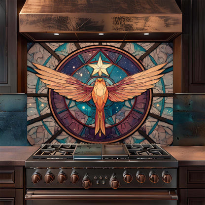 Custom Kitchen Backsplash – Celestial Ascent Tempered Glass Backsplash for Stove