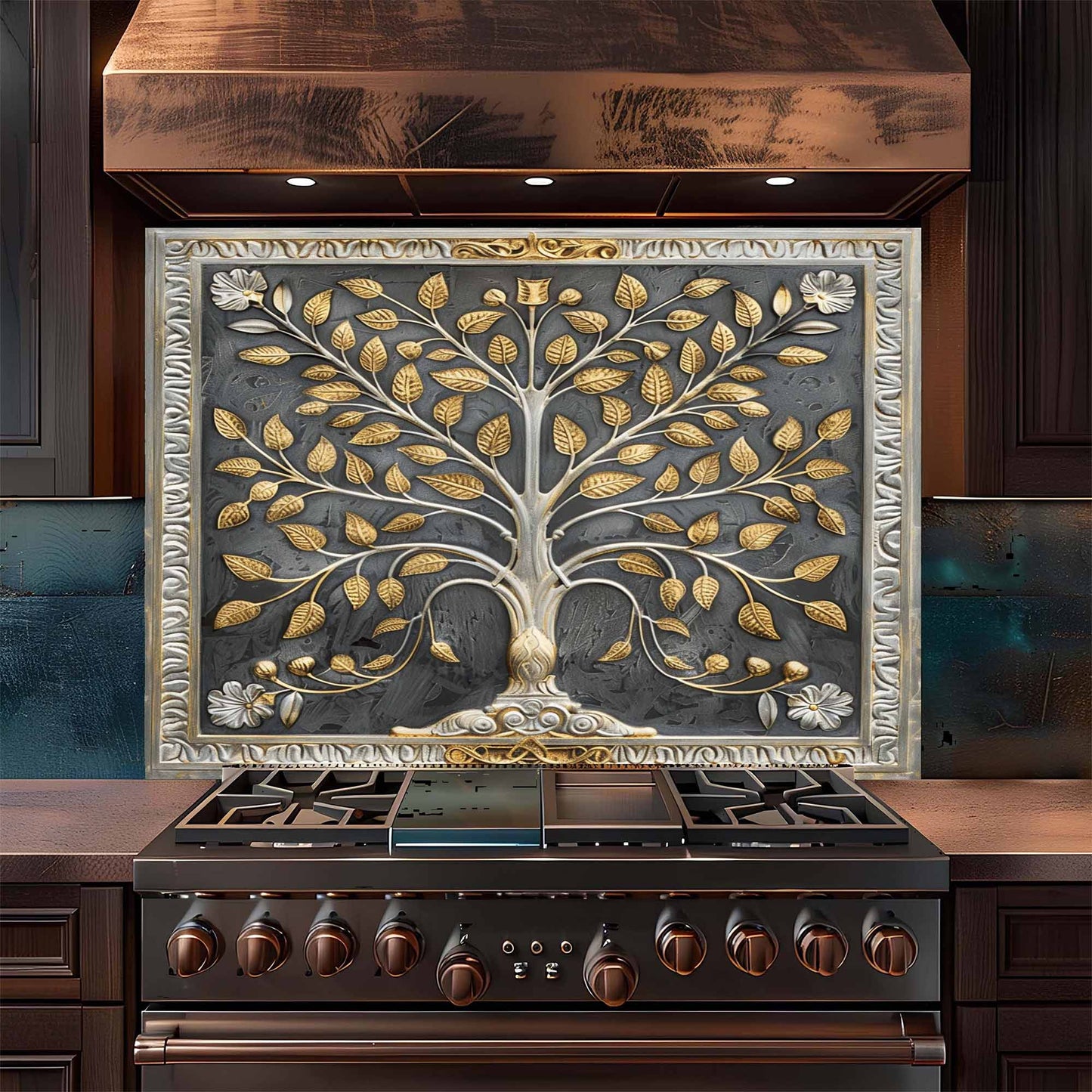 Ornate Roots Glass Backsplash – Tree of Life Kitchen Backsplash