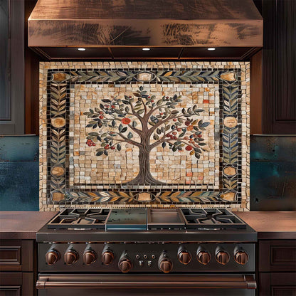 Fruit Mosaic Tempered Glass Backsplash –  Tree of Life Kitchen Backsplash