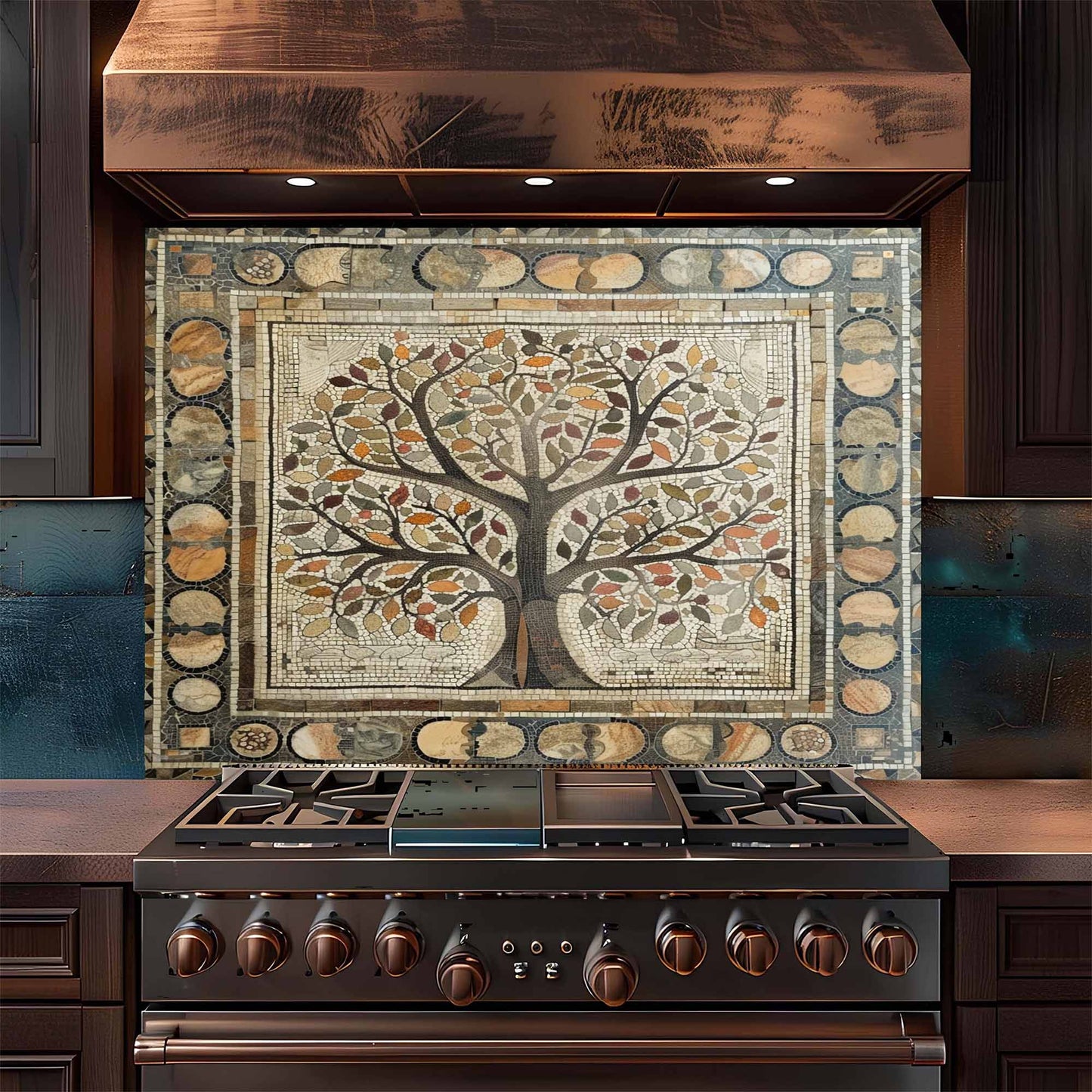Stone Roots Tempered Glass Backsplash –  Tree of Life Kitchen Backsplash