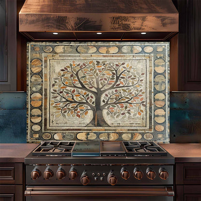 Stone Roots Tempered Glass Backsplash –  Tree of Life Kitchen Backsplash
