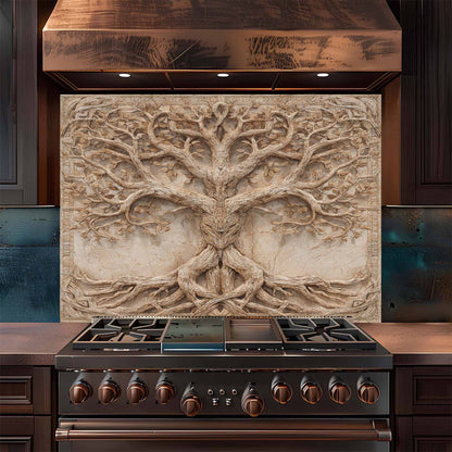 Sacred Unity Tempered Glass Backsplash – Behind Stove Backsplash