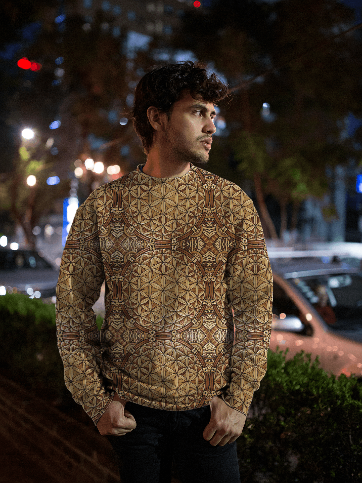 GOLD FLOWER OF LIFE unisex PREMIUM SWEATSHIRT