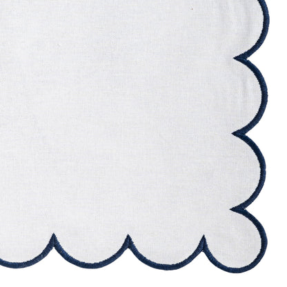 Navy Scalloped Edge Napkins - LongWave