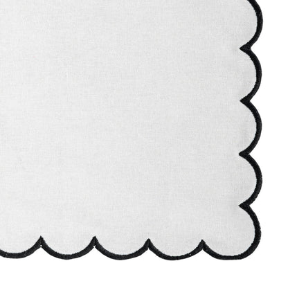Napkins Black and White - Closewave Scalloped Edge