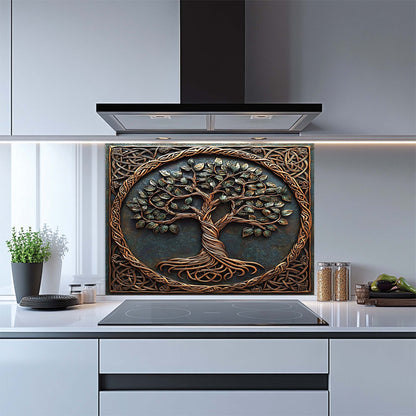 Sacred Corners – Tempered Glass Backsplash for Kitchen Stove | Tree of Life Splashback