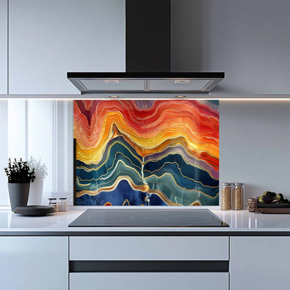 Tempered Glass Backsplash for Kitchen – Lava Horizon