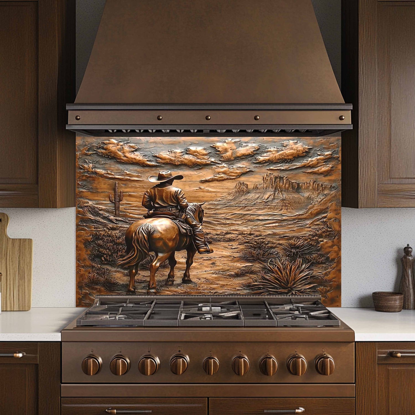 Desert Rider – Tempered Glass Backsplash for Kitchen Stove