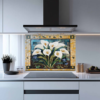 Kitchen Backsplash - Vintage Calla Tempered Glass Splashback