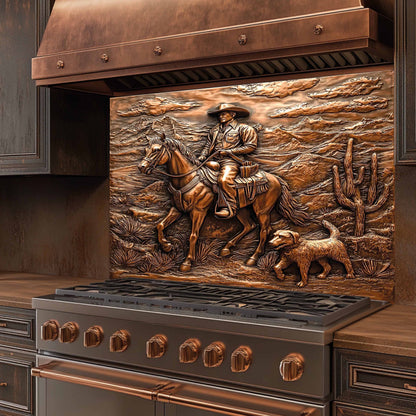 Copper Look Western Tempered Glass Backsplash – Kitchen Back splash Behind Stove