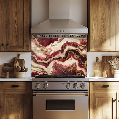 Tempered Glass Backsplash – Crimson Dune