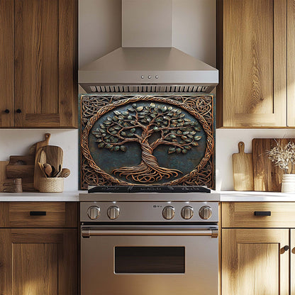 Sacred Corners – Tempered Glass Backsplash for Kitchen Stove | Tree of Life Splashback