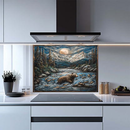 Bear Tempered Glass Backsplash – Kitchen Backsplash Behind Stove