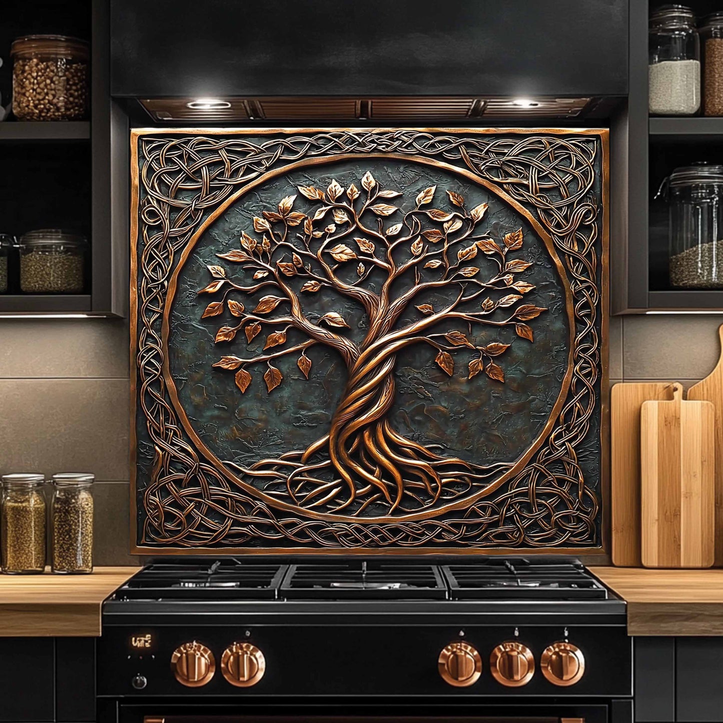 Tree of Love Glass Backsplash – Kitchen Backsplash for Stove & Sink