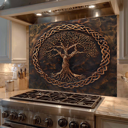 Copper Unity Kitchen Backsplash – Tempered Glass Backsplash for Stove