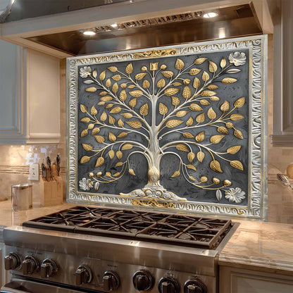 Ornate Roots Glass Backsplash – Tree of Life Kitchen Backsplash