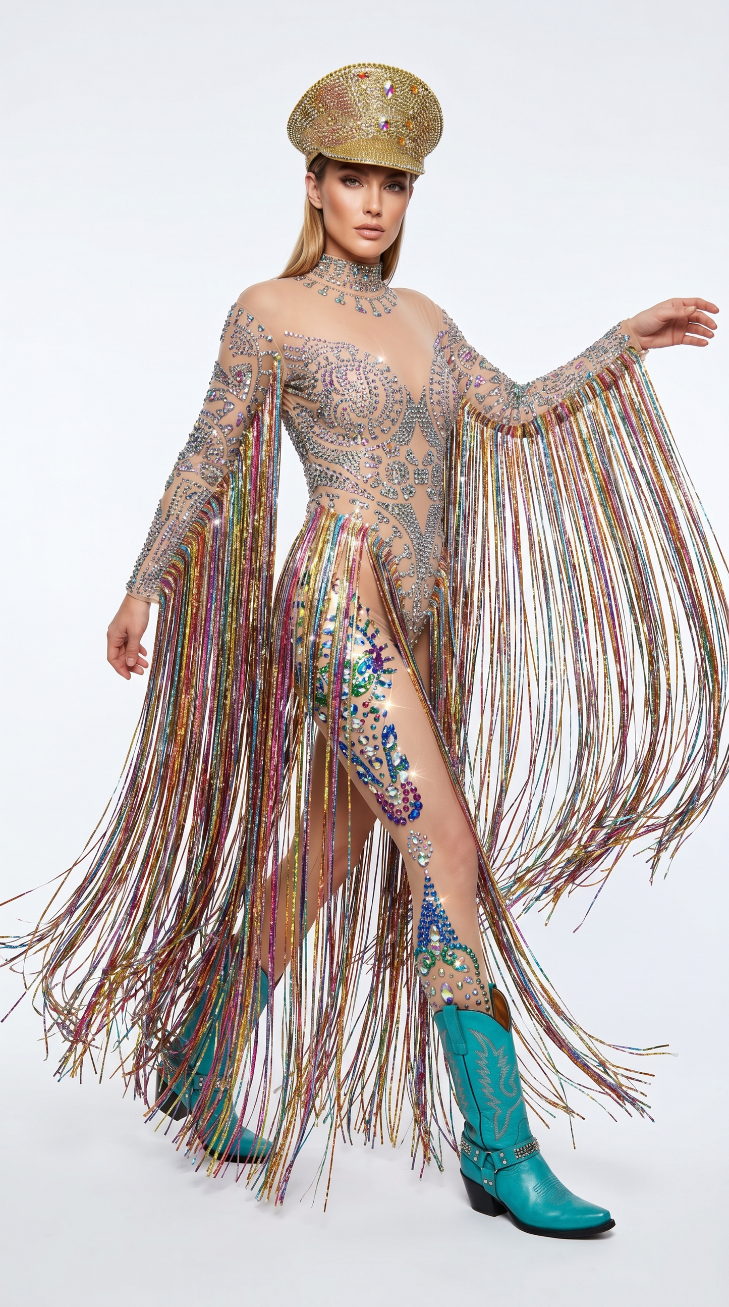 The Elton Rhinestone Fringe Bodysuit | Long Tassel Festival, Drag & Stage Outfit – Manifestie